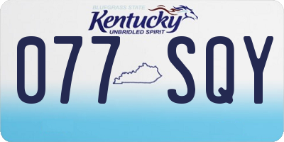 KY license plate 077SQY