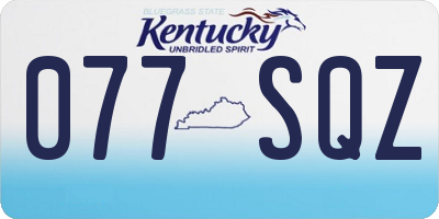 KY license plate 077SQZ