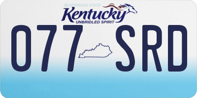 KY license plate 077SRD