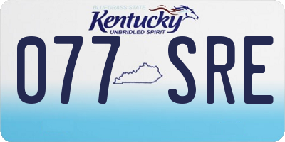 KY license plate 077SRE
