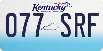 KY license plate 077SRF