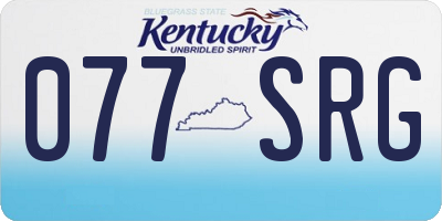 KY license plate 077SRG