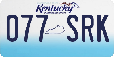 KY license plate 077SRK