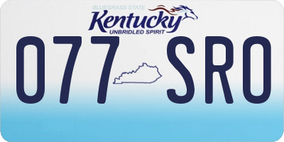 KY license plate 077SRO
