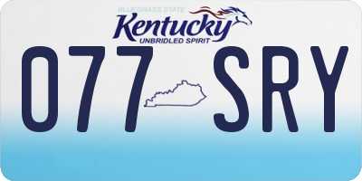 KY license plate 077SRY