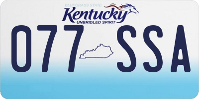 KY license plate 077SSA
