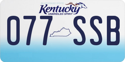 KY license plate 077SSB