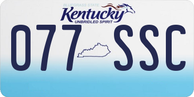 KY license plate 077SSC