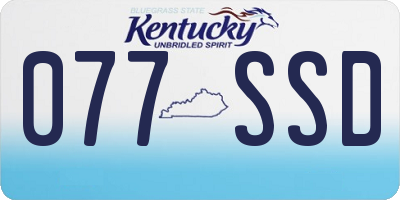 KY license plate 077SSD