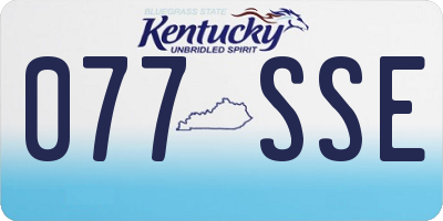 KY license plate 077SSE