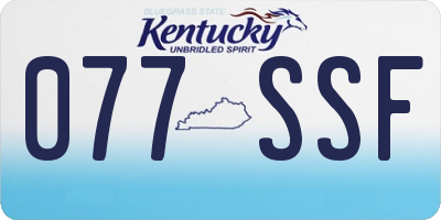 KY license plate 077SSF