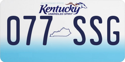KY license plate 077SSG