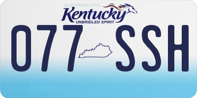 KY license plate 077SSH