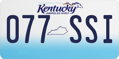 KY license plate 077SSI