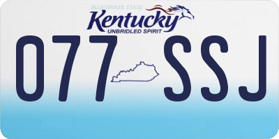 KY license plate 077SSJ