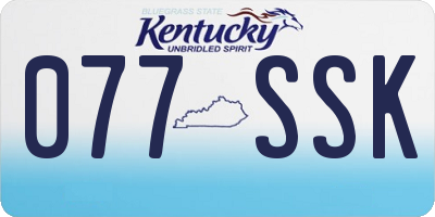 KY license plate 077SSK