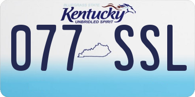 KY license plate 077SSL