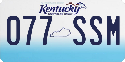 KY license plate 077SSM