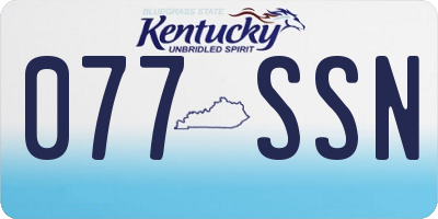 KY license plate 077SSN