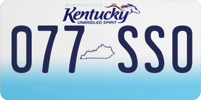 KY license plate 077SSO