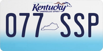 KY license plate 077SSP