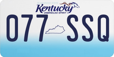 KY license plate 077SSQ