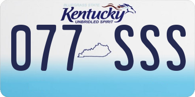 KY license plate 077SSS