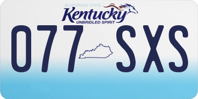 KY license plate 077SXS