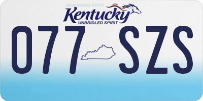 KY license plate 077SZS