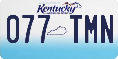 KY license plate 077TMN