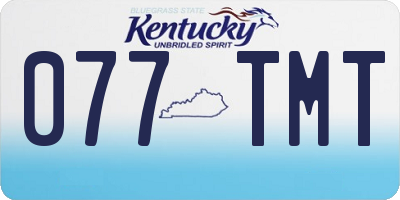 KY license plate 077TMT