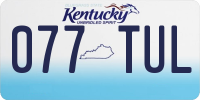 KY license plate 077TUL