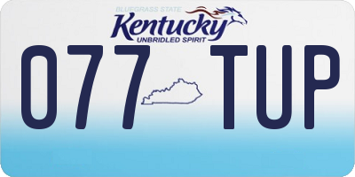 KY license plate 077TUP