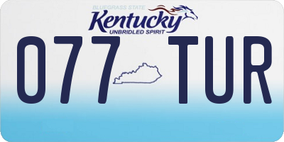 KY license plate 077TUR