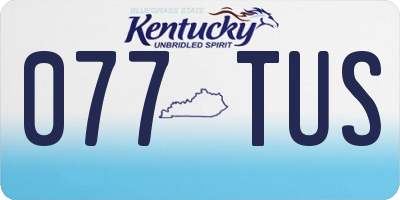 KY license plate 077TUS