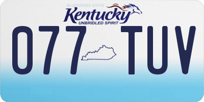 KY license plate 077TUV