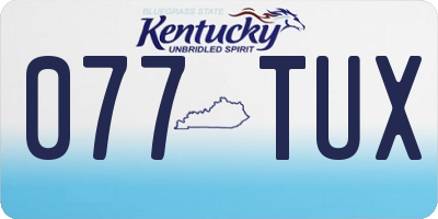 KY license plate 077TUX