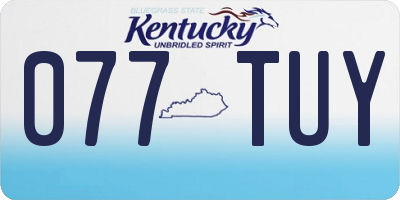 KY license plate 077TUY