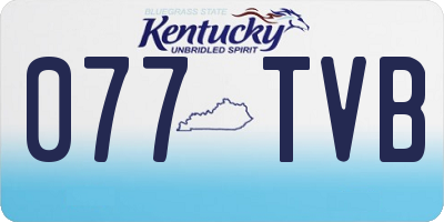 KY license plate 077TVB