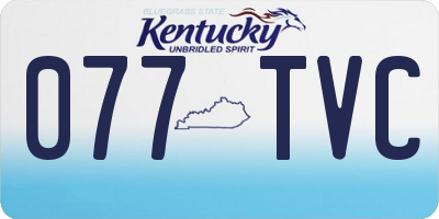 KY license plate 077TVC