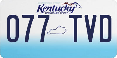 KY license plate 077TVD