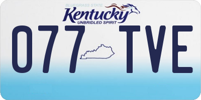 KY license plate 077TVE
