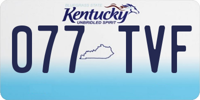 KY license plate 077TVF