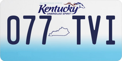KY license plate 077TVI