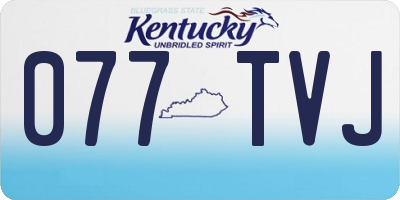 KY license plate 077TVJ