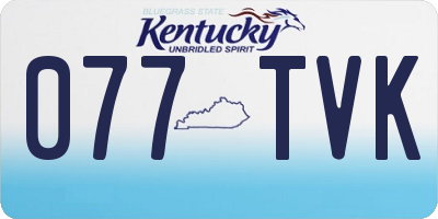 KY license plate 077TVK