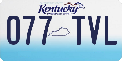 KY license plate 077TVL