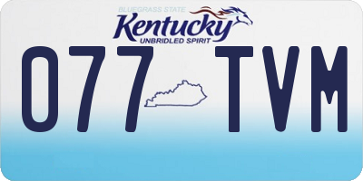 KY license plate 077TVM