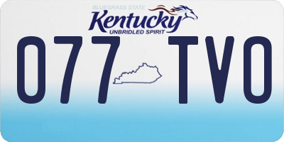KY license plate 077TVO