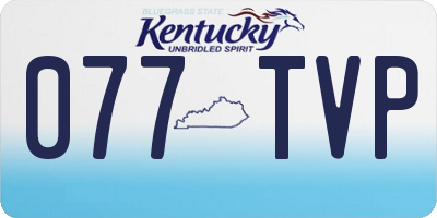 KY license plate 077TVP